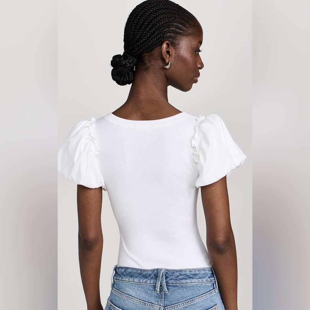 Free People Downtime Puff Sleeve Bodysuit🤍🌸 - Picture 9 of 11